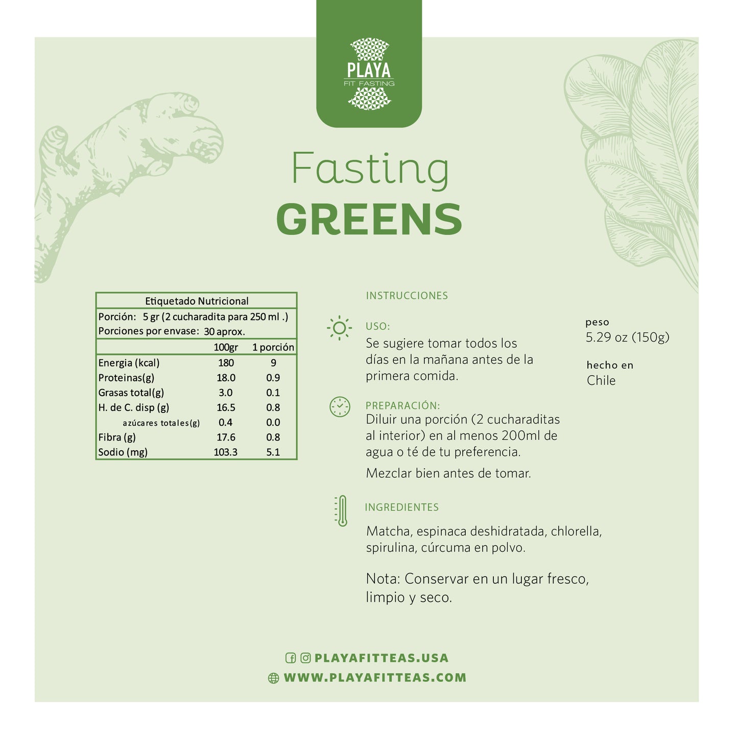 2 Meses de Fasting Greens (20% Descuento)